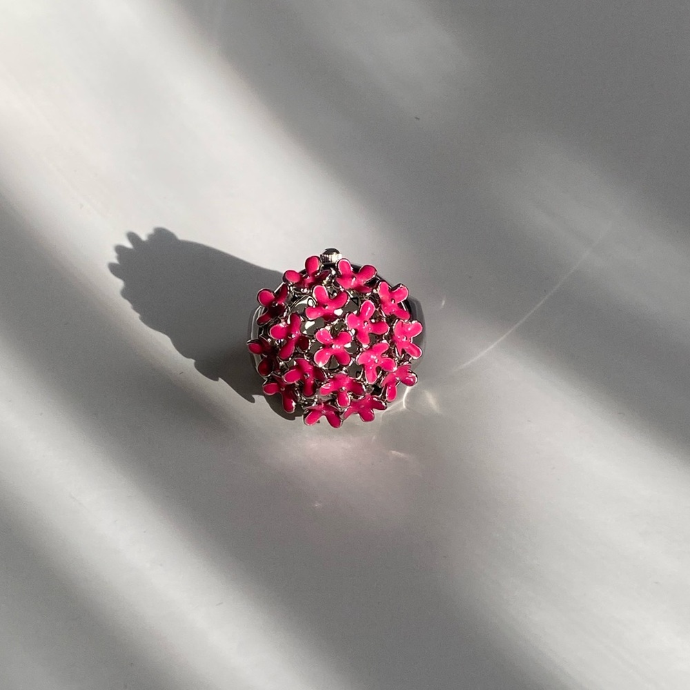 Ring Watch- Pink Floral Vintage